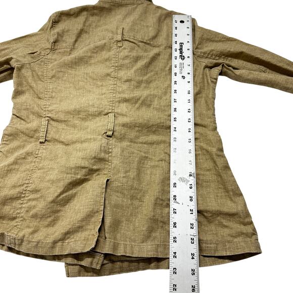 Y2K Old Navy Linen Cotton Jacket Women Size Medium M Tan No Belt Retro - Picture 4 of 9